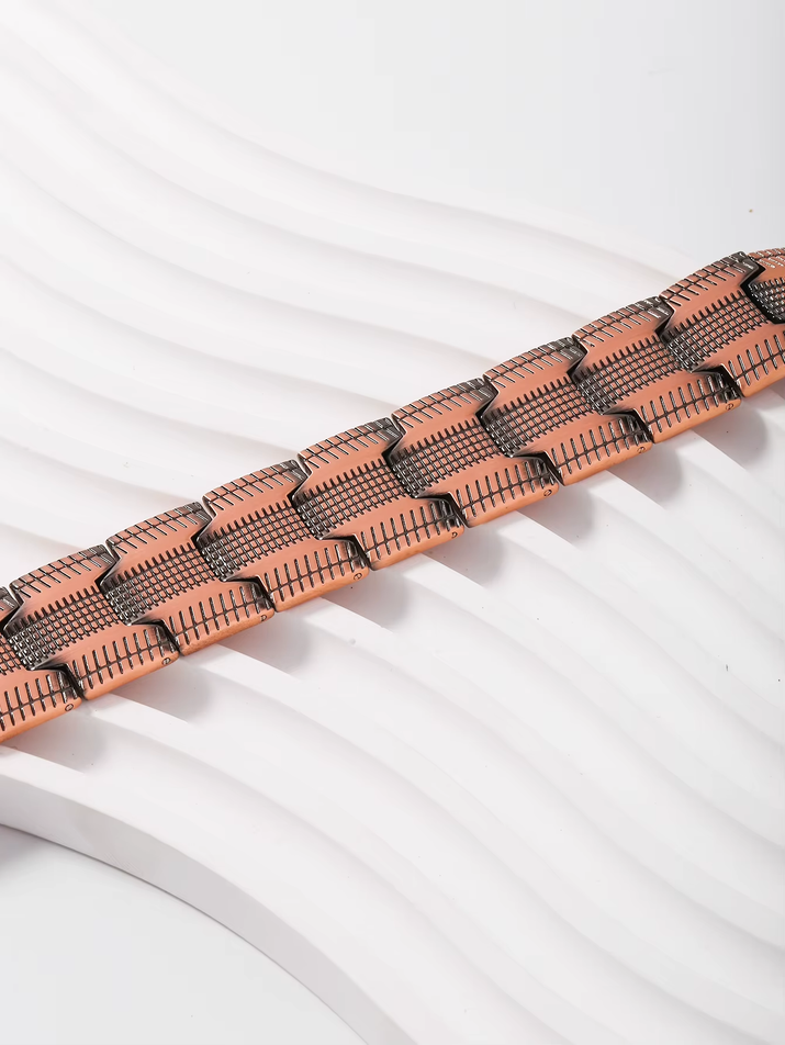 CopperPulse Copper Magnetic Bracelet – Men’s 3X Strength Therapy Jewelry with 3800 Gauss Magnets
