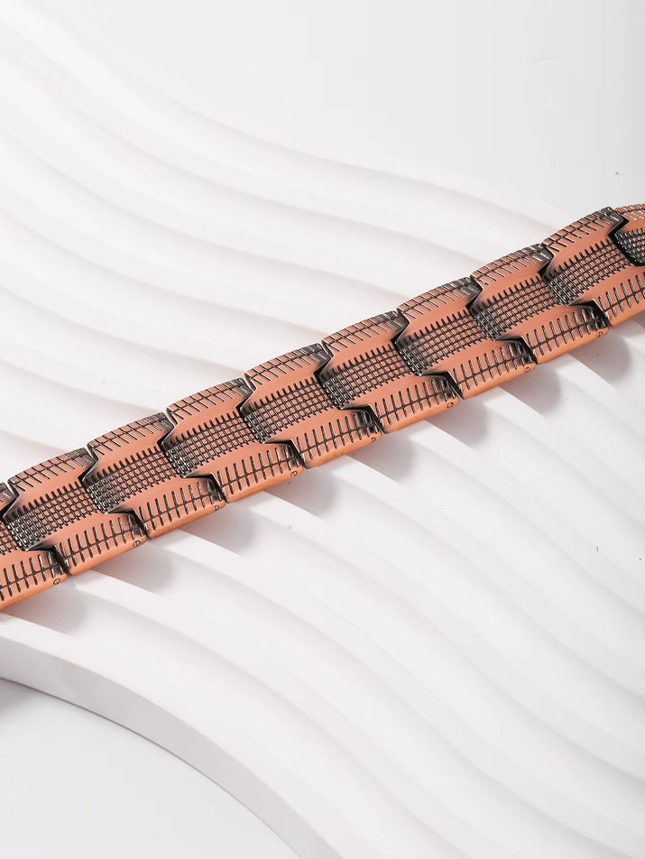 CopperPulse Copper Magnetic Bracelet – Men’s 3X Strength Therapy Jewelry with 3800 Gauss Magnets