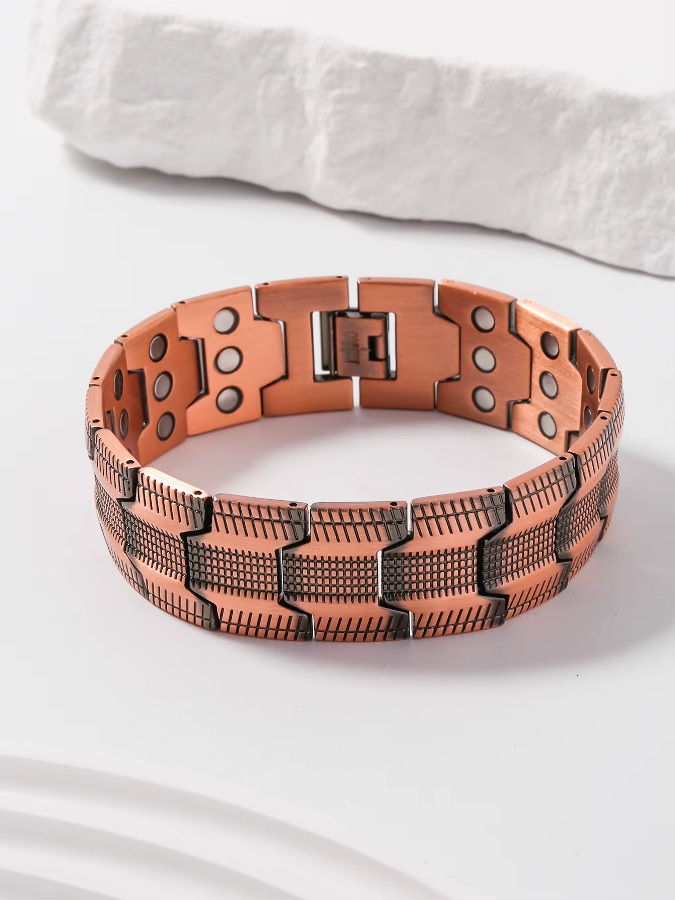 CopperPulse Copper Magnetic Bracelet – Men’s 3X Strength Therapy Jewelry with 3800 Gauss Magnets