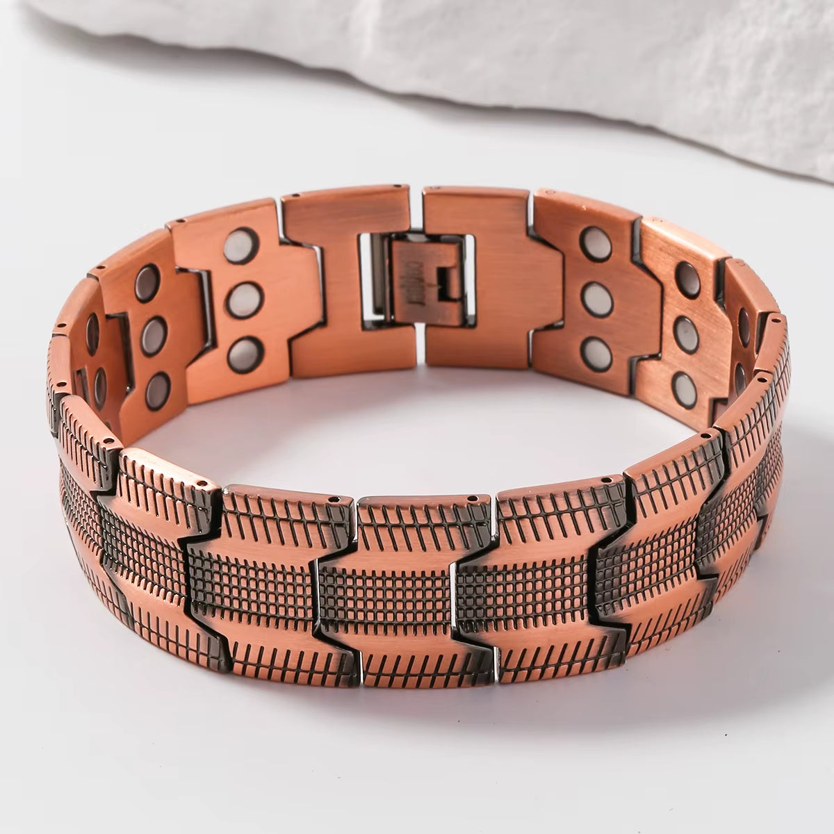 CopperPulse Copper Magnetic Bracelet – Men’s 3X Strength Therapy Jewelry with 3800 Gauss Magnets