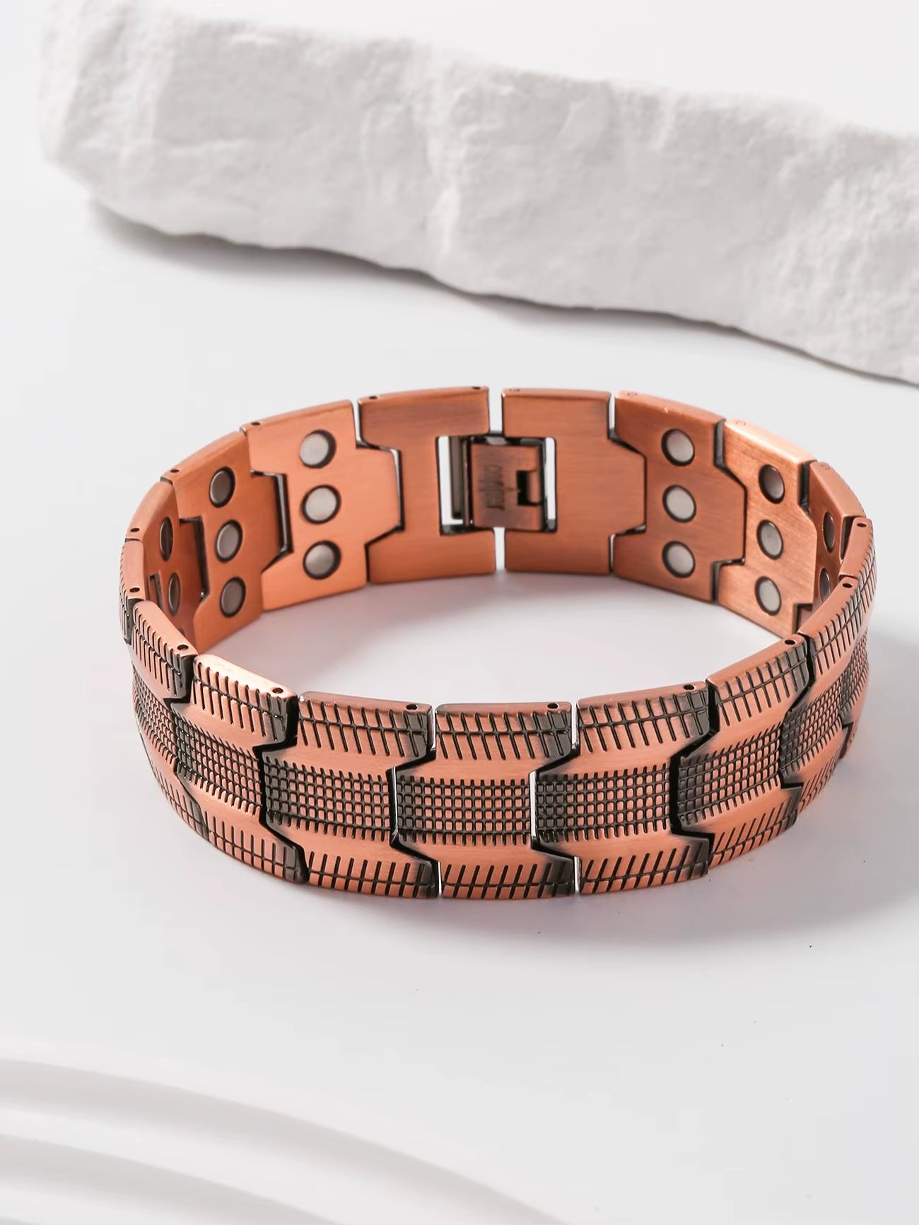 CopperPulse Copper Magnetic Bracelet – Men’s 3X Strength Therapy Jewelry with 3800 Gauss Magnets